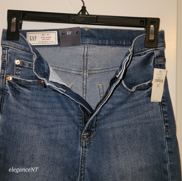 GAP Sky High Rise True Skinny Jeans Sz: 0 NWT - Picture 6 of 10